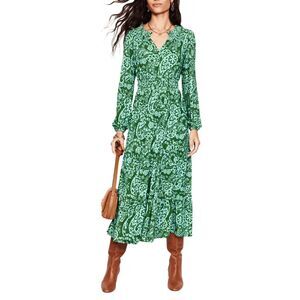 Boden Green Paisley Midi Dress
